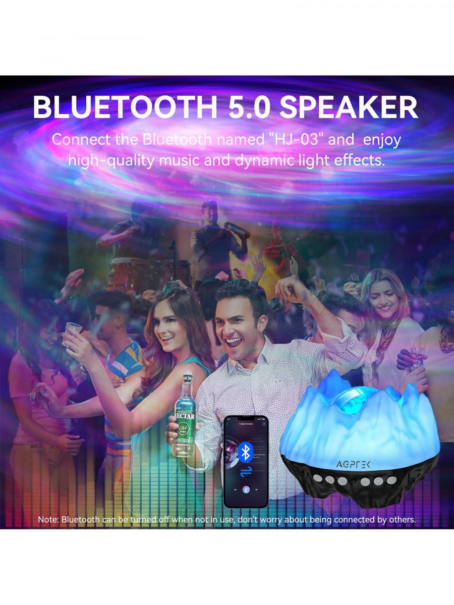Northern Lights Aurora Galaxy Projector with Bluetooth Speaker and White Noise