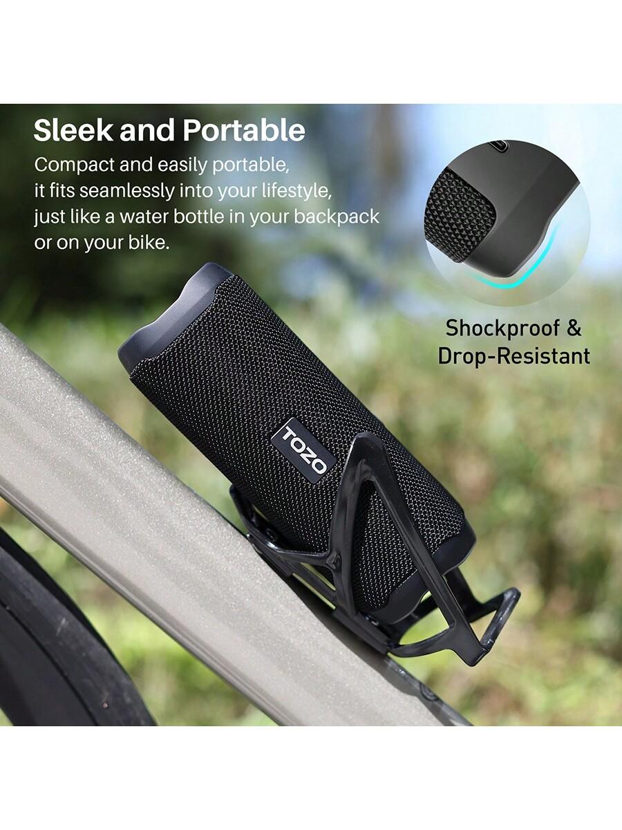 TOZO PA2 Waterproof Bluetooth Speaker 25H Playback Dual Drivers Black
