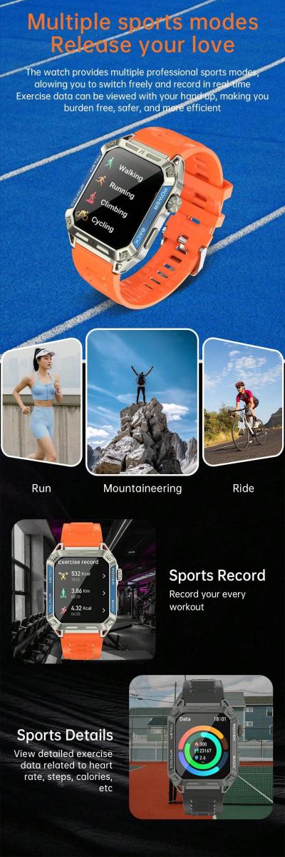 LIGE Smart Watch 19 Inch Fitness Tracker with Heart Rate and Sleep Monitor