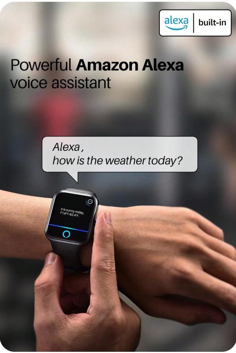 TOZO S2 Mini Smart Watch Alexa Fitness Tracker Waterproof HD Touchscreen