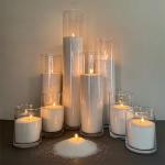 What materials are used in the Pure Eco-friendly Natural White Pearled Candle?