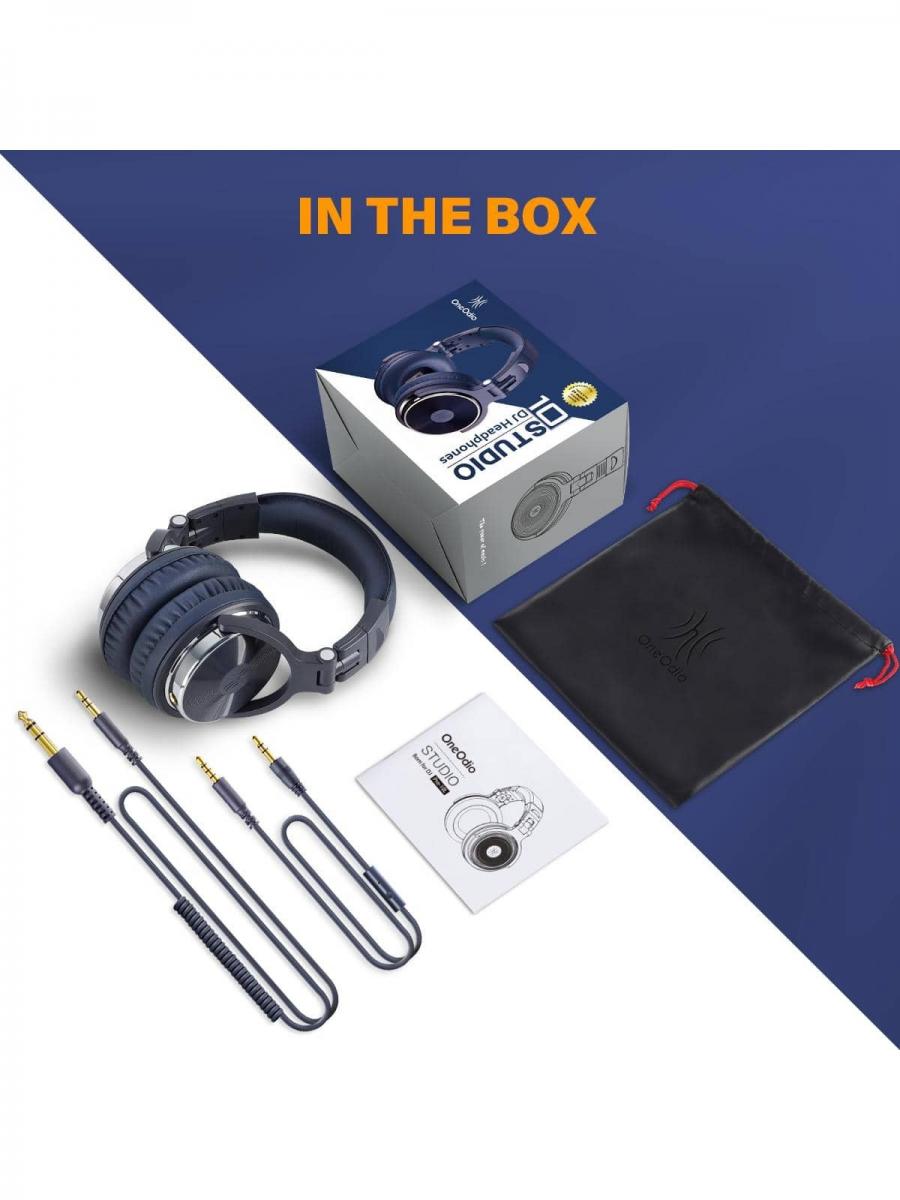 OneOdio Wired Over Ear Headphones Noise Cancelling Mic Dual Ports Blue