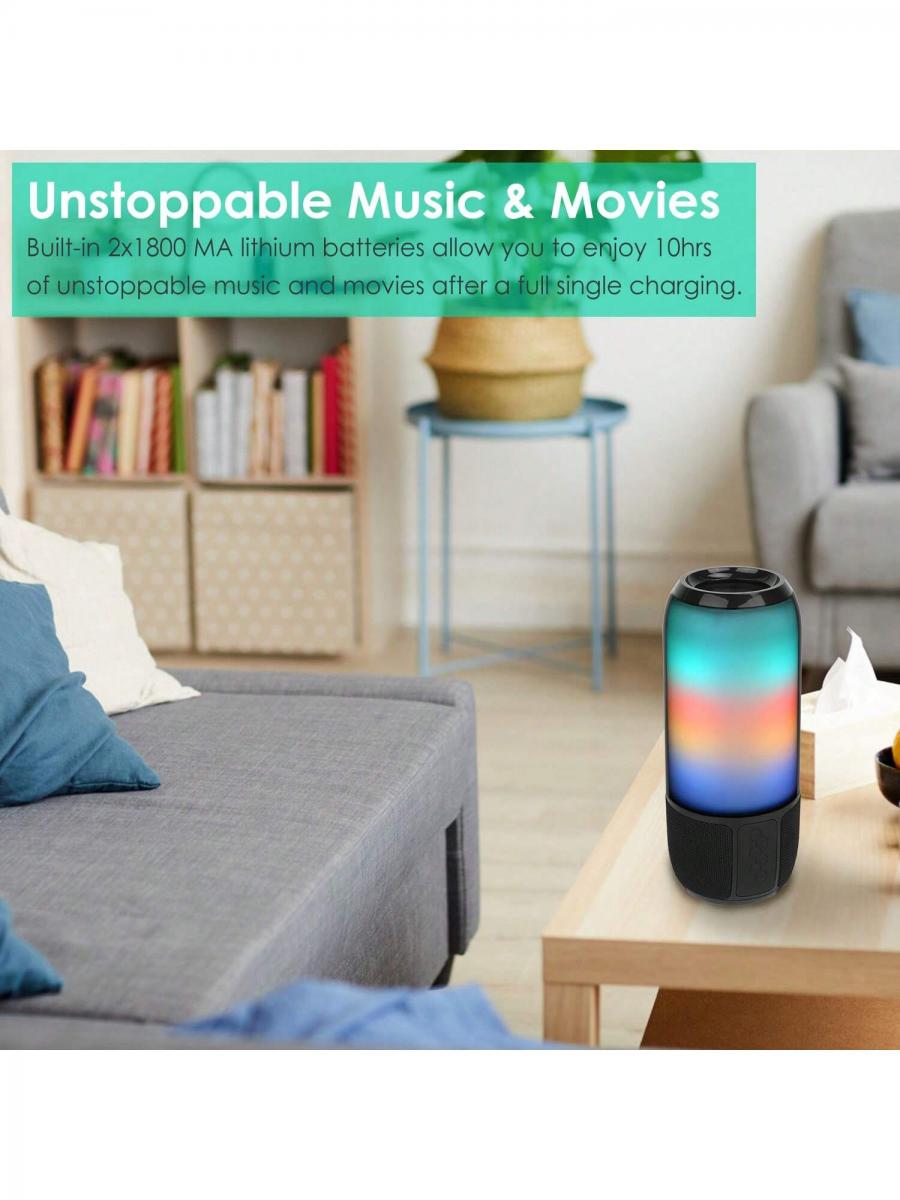 Wireless Portable Stereo Speaker with Color Changing Lights TWS