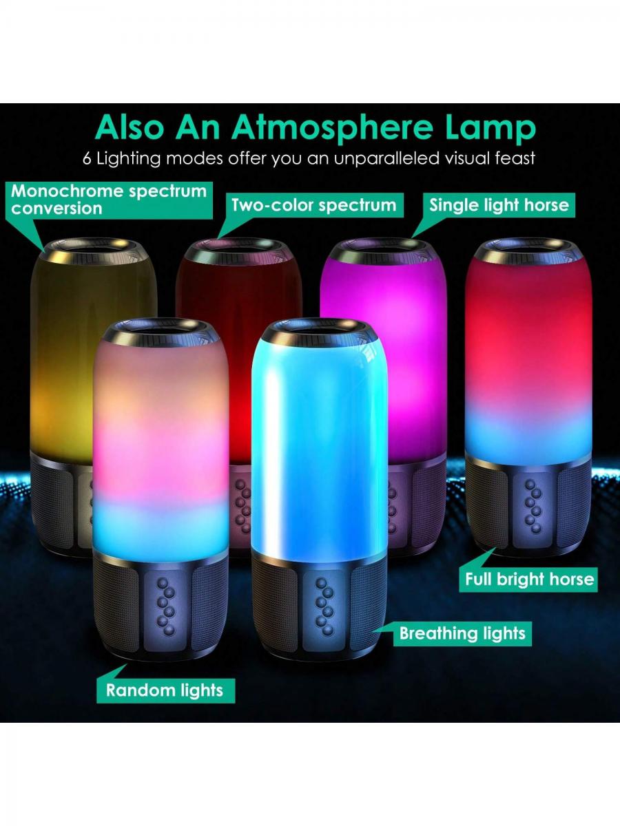 Wireless Portable Stereo Speaker with Color Changing Lights TWS