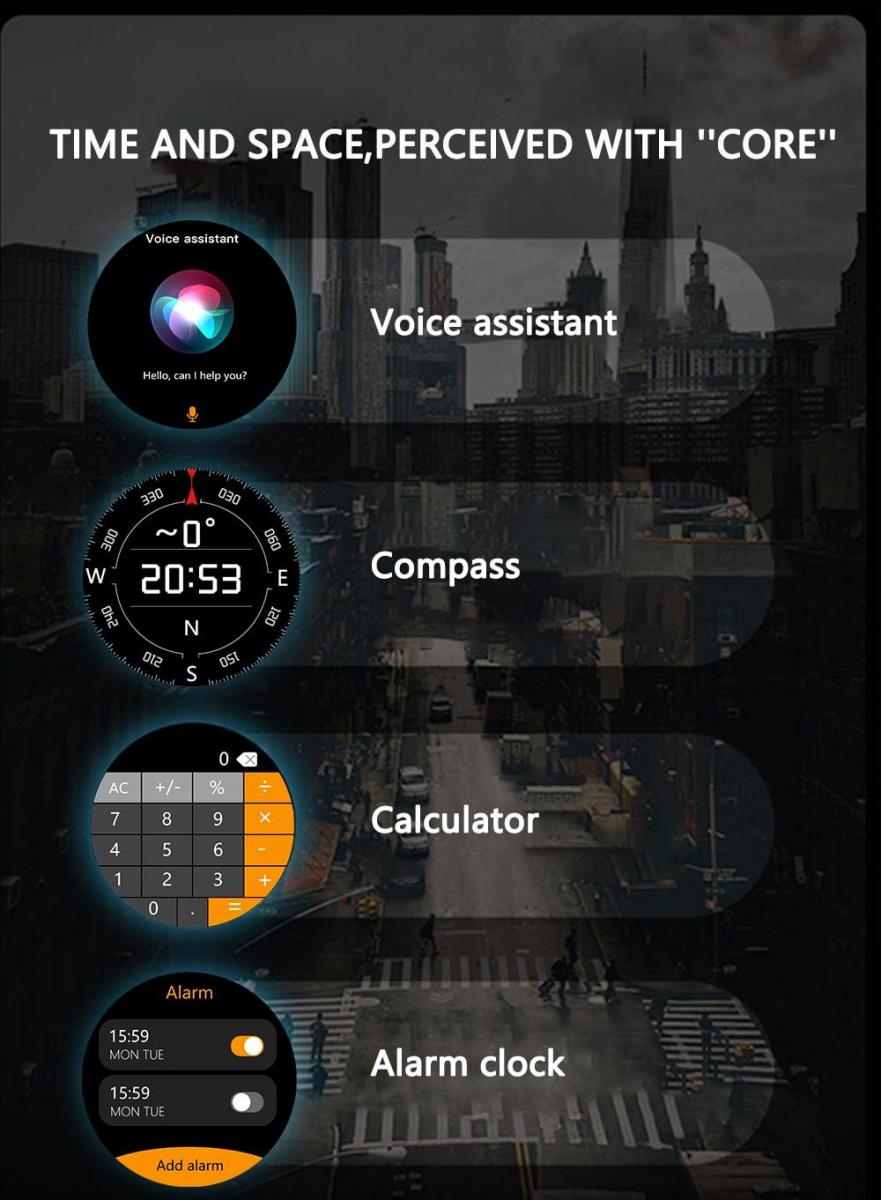 Unisex Business Smart Watch Fitness Tracker Bluetooth Notifications 2024
