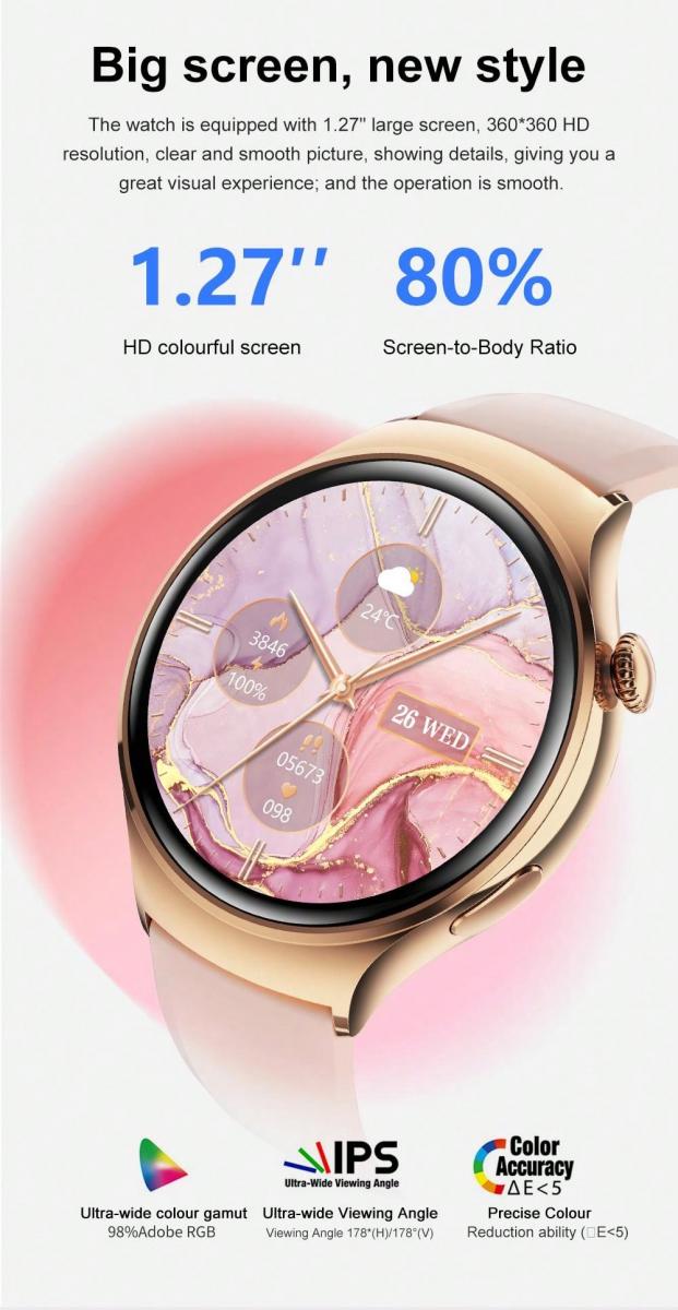 Fashionable Smart Watch for Women with Activity Tracker Bluetooth Calling