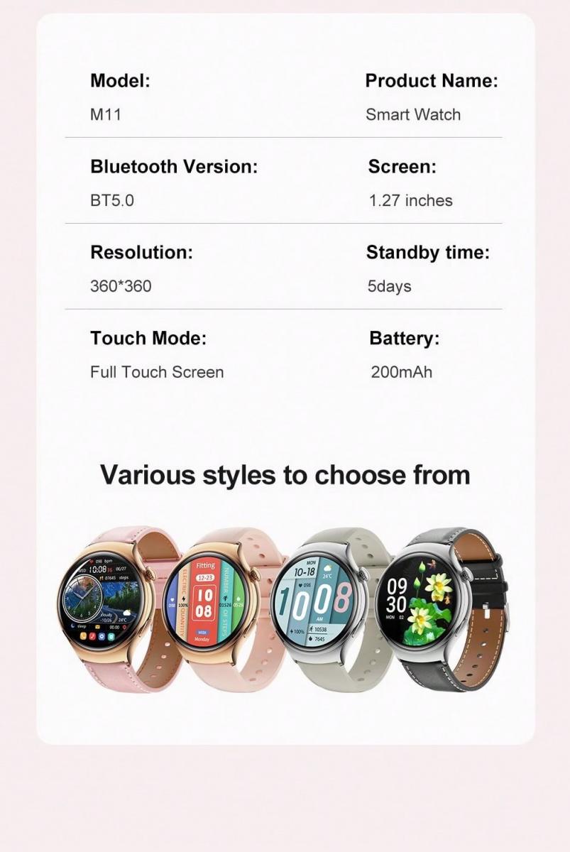 Fashionable Smart Watch for Women with Activity Tracker Bluetooth Calling