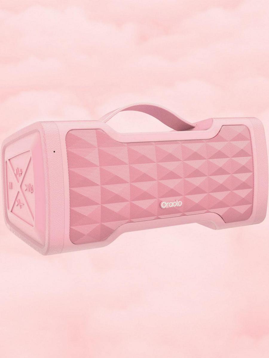 Pink Wireless Portable Bluetooth Speaker Waterproof Stereo Sound