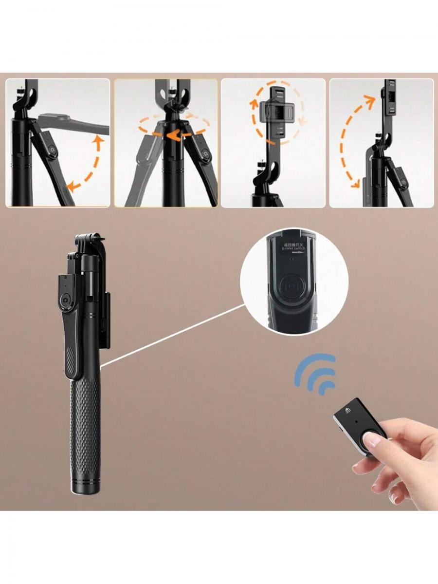Potable 84 Selfie Stick Tripod with Bluetooth Remote and Light