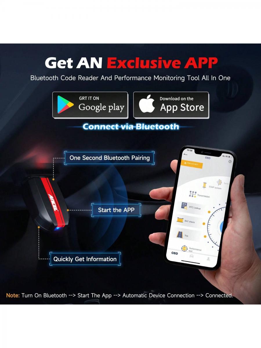 ANCEL BD200 Bluetooth OBD2 Scanner Car Diagnostic Tool for Android iOS