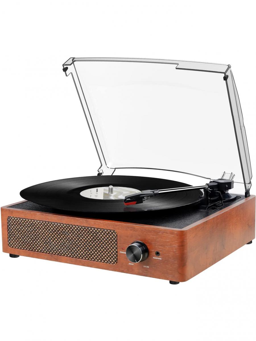 Bluetooth Vinyl Record Player with Stereo Speakers Portable Retro Turntable