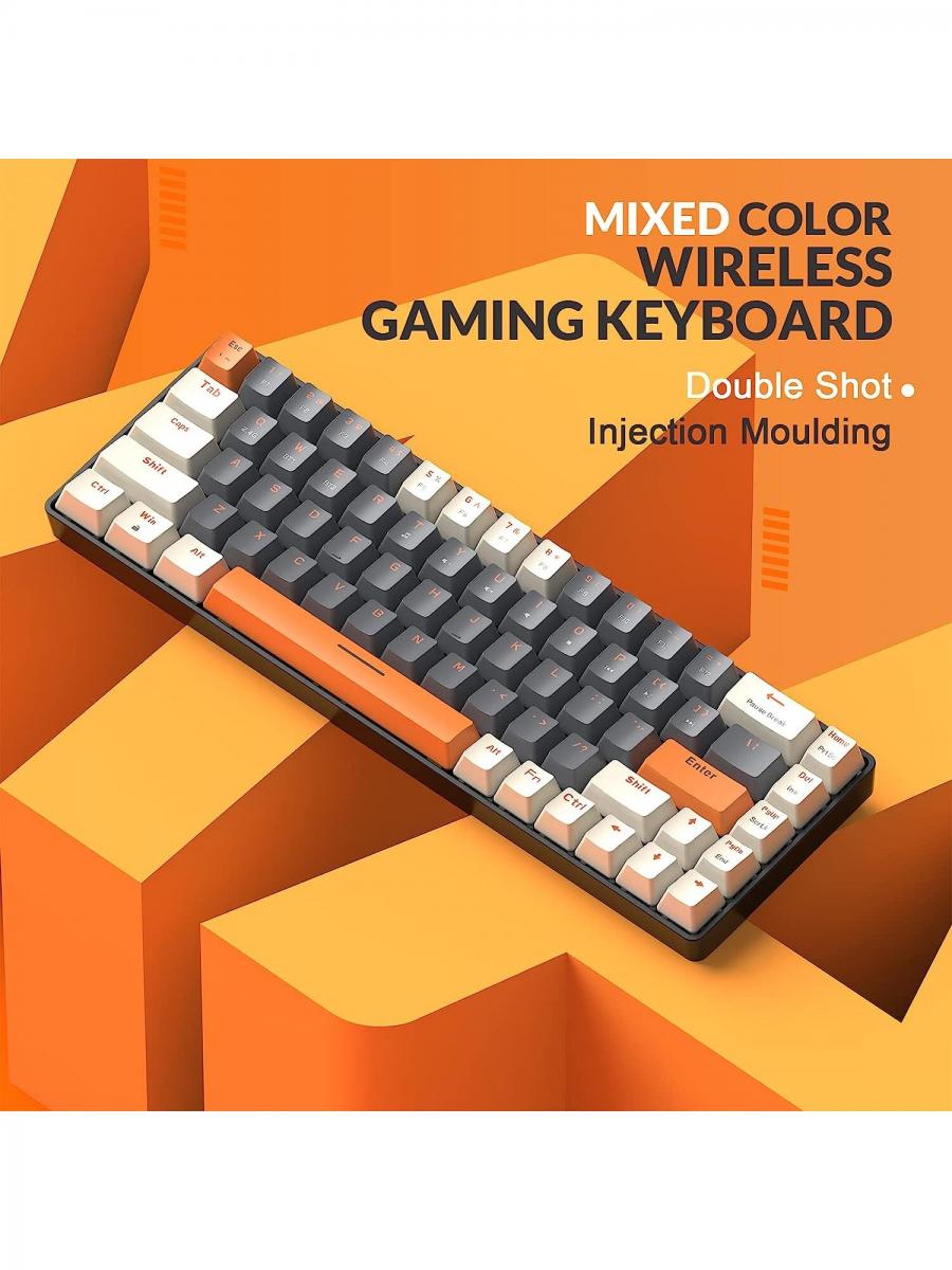 Bluetooth Wireless Mechanical Keyboard Compact 68 Key Hot Swappable