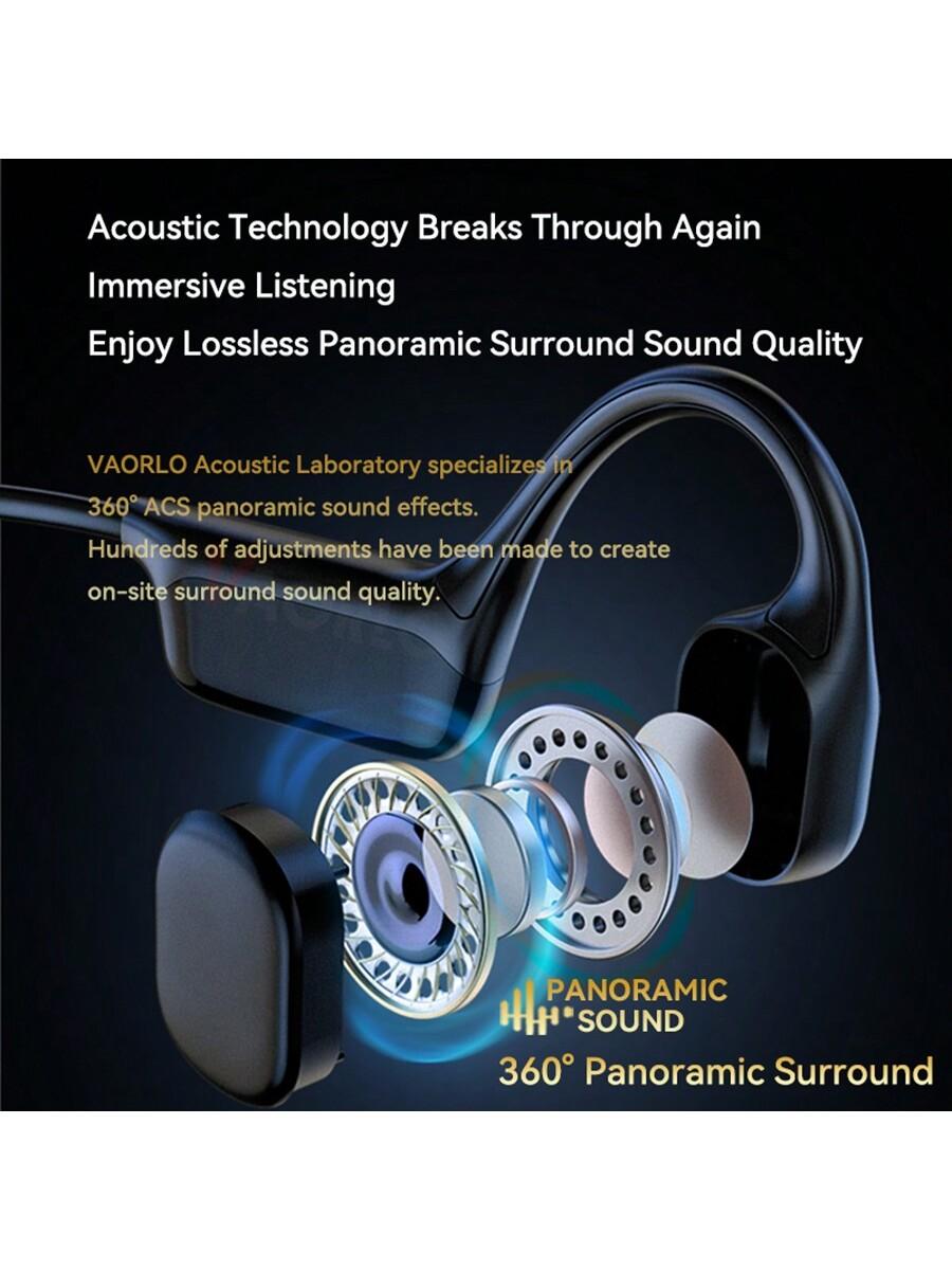 True Bone Conduction Wireless Headphones with MP3 Player and LED Display
