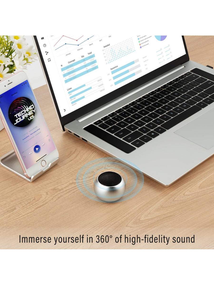 FORKODA Tiny Wireless Bluetooth Speaker Silver Edition