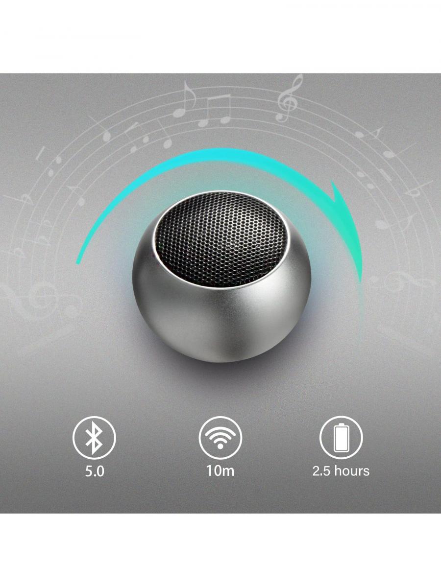 FORKODA Tiny Wireless Bluetooth Speaker Silver Edition