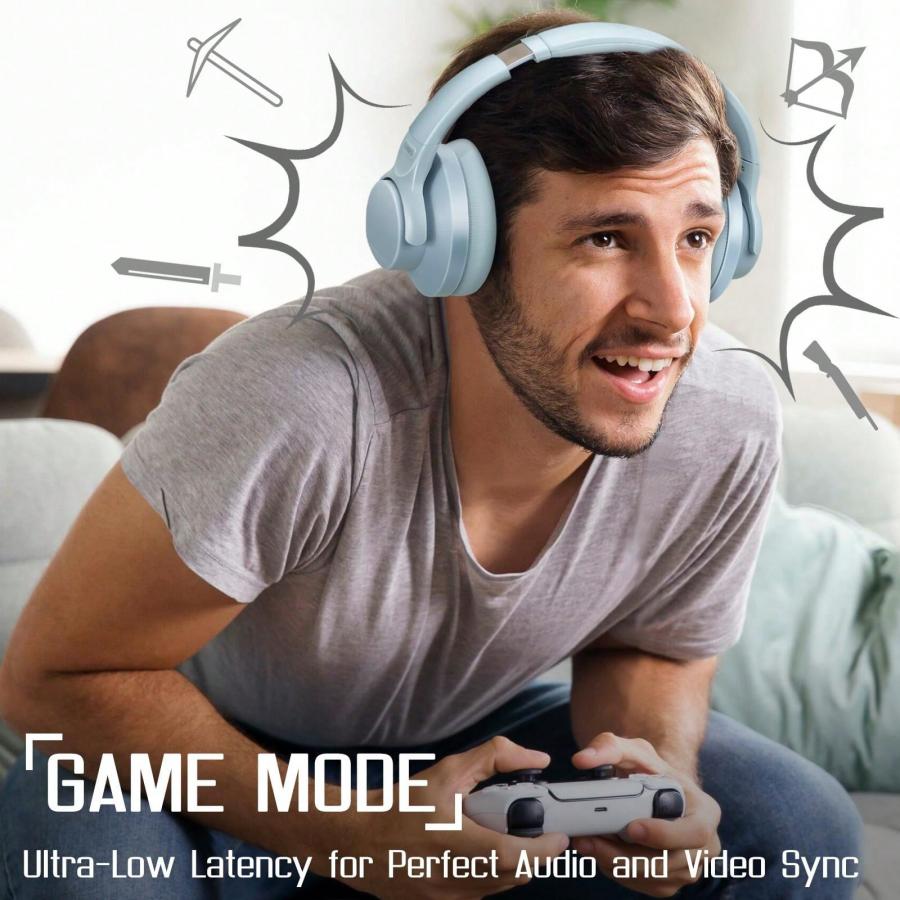 TUINYO Wireless Noise Cancelling Bluetooth Headphones 60H Playtime