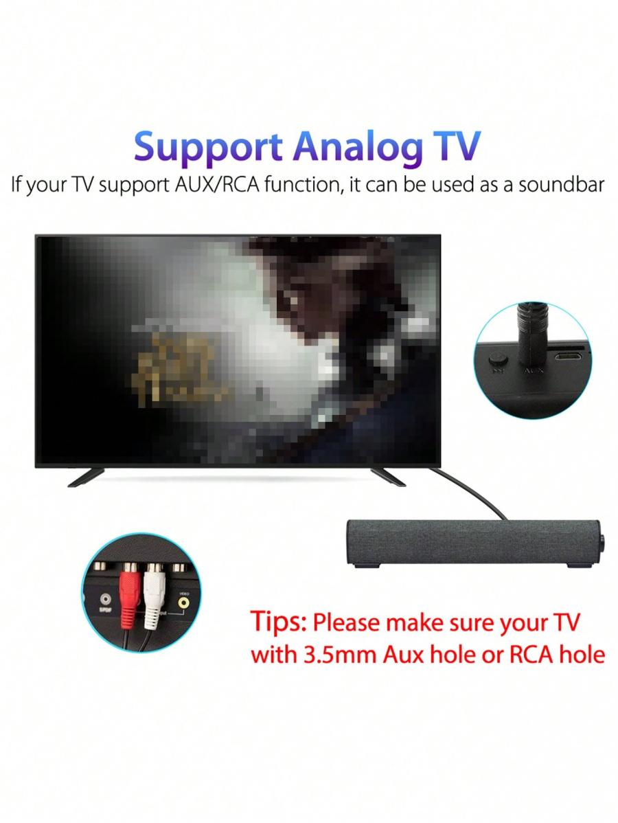 Gray 10W Portable Wireless Soundbar Speaker with Remote Control