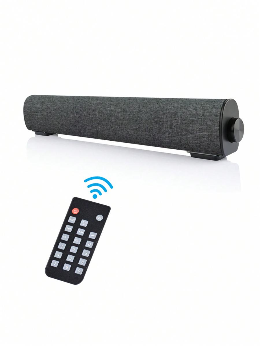 Gray 10W Portable Wireless Soundbar Speaker with Remote Control