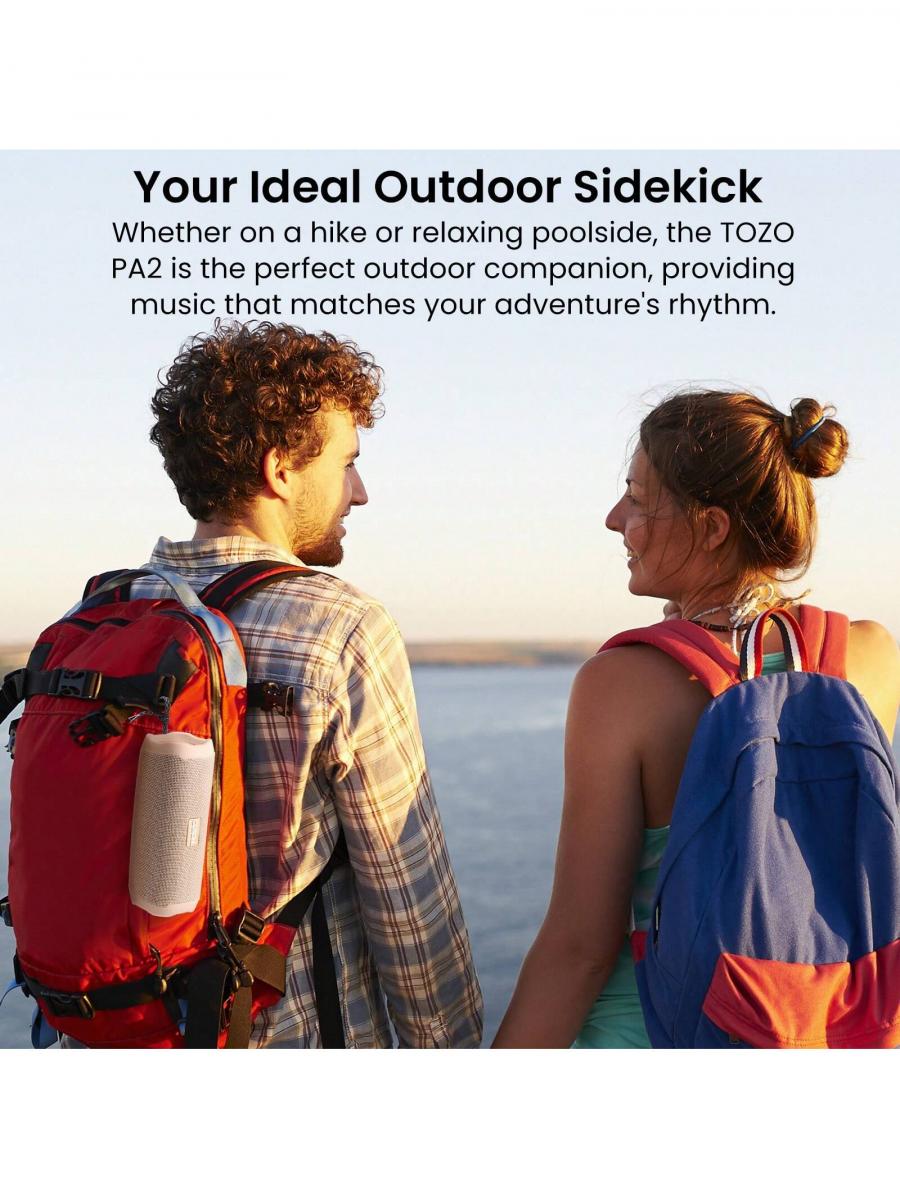 TOZO PA2 Waterproof Bluetooth Speaker With 25H Playback and EQ Modes