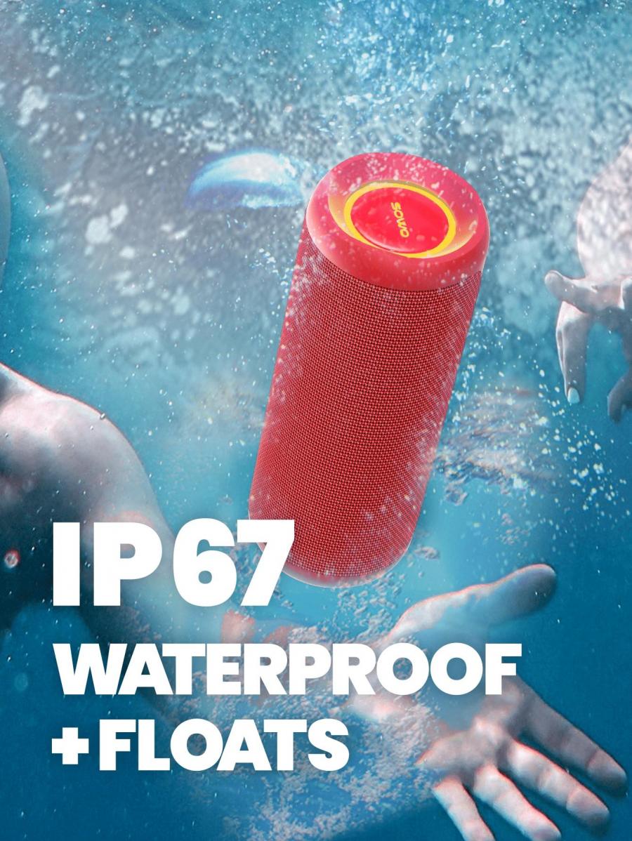 SOWO Portable Waterproof Wireless Speaker 25W Loud Sound Red