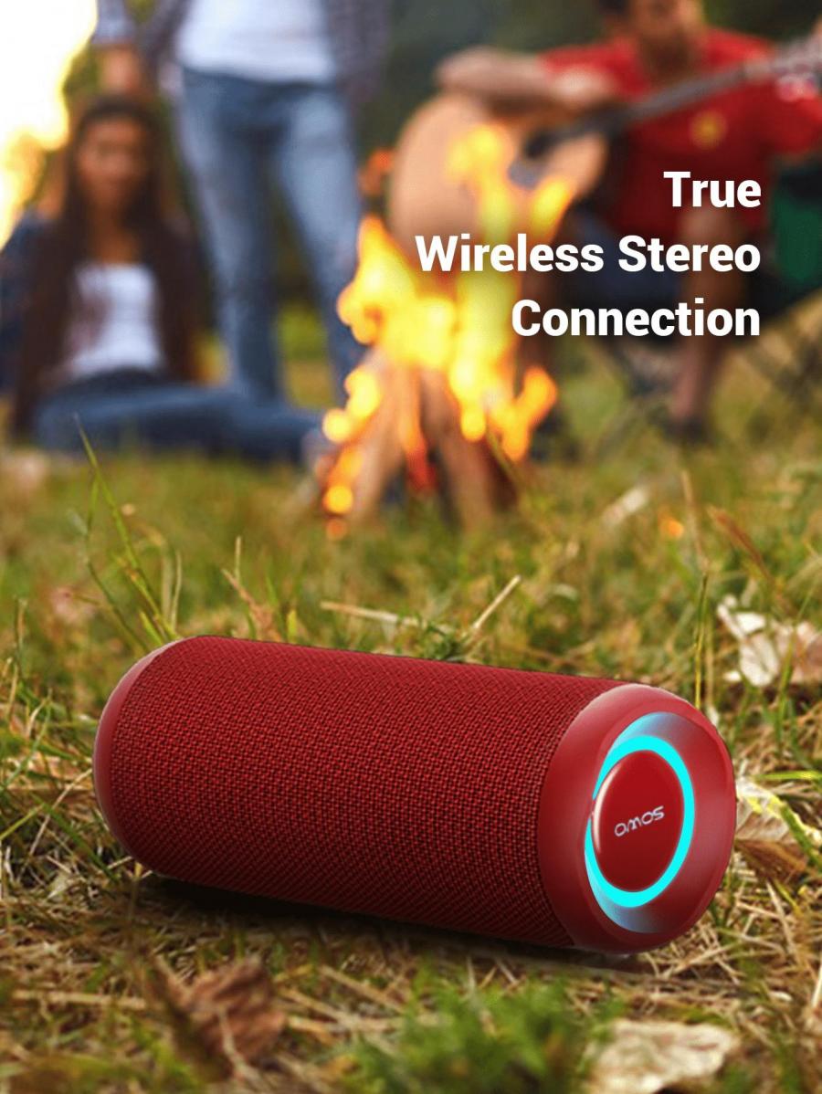 SOWO Portable Waterproof Wireless Speaker 25W Loud Sound Red