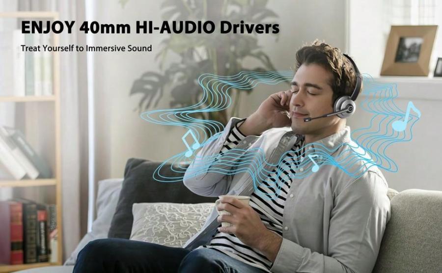 Trucker Bluetooth Headset Wireless Noise Cancelling Microphone 28Hrs
