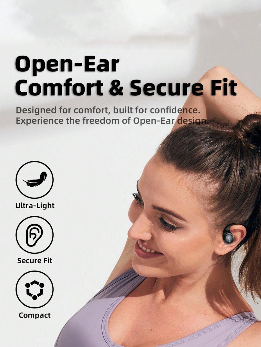 Oraolo Open Ear Bluetooth Headphones with AI Noise Canceling 32H Playtime
