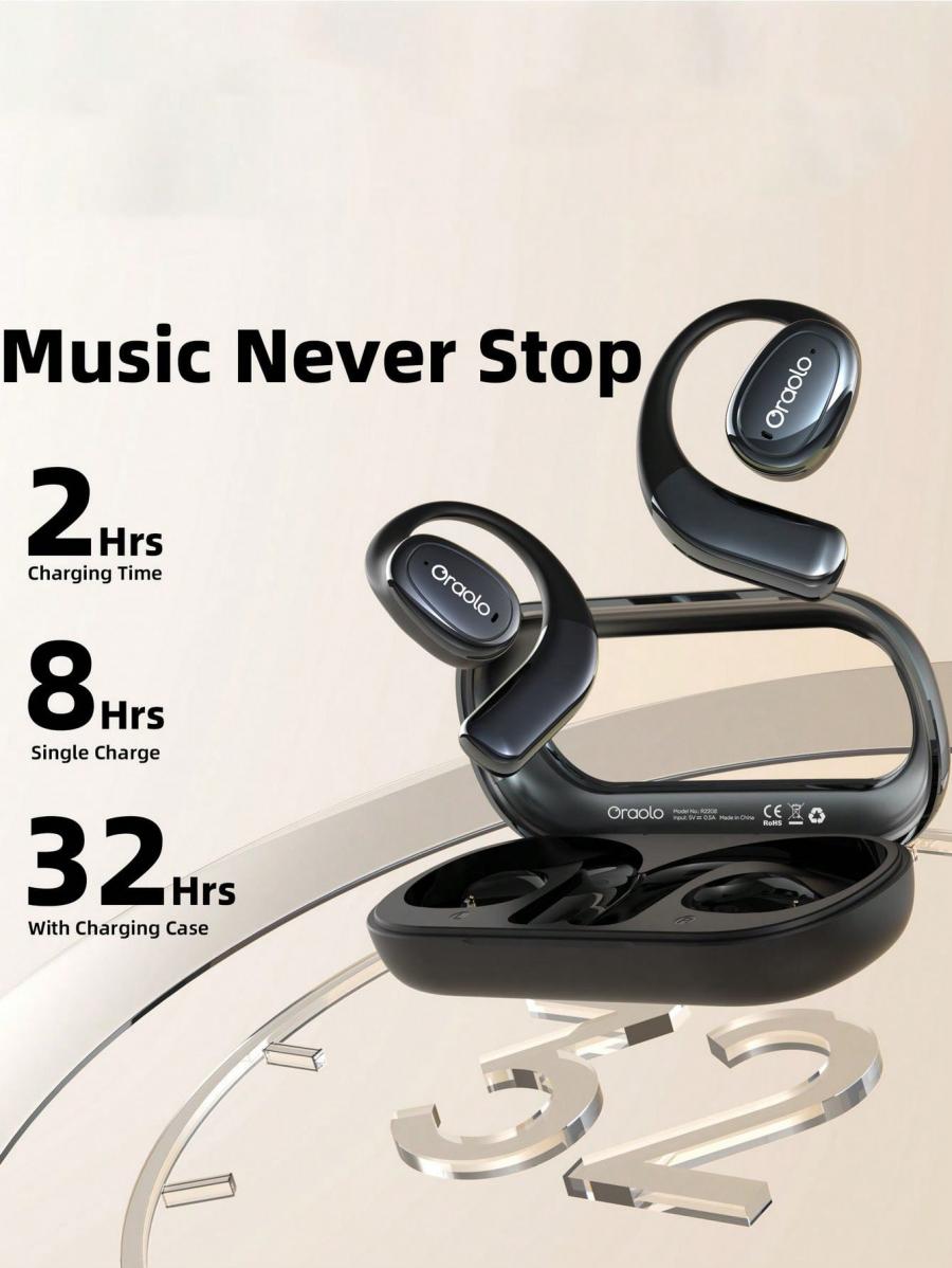 Oraolo Open Ear Bluetooth Headphones with AI Noise Canceling 32H Playtime