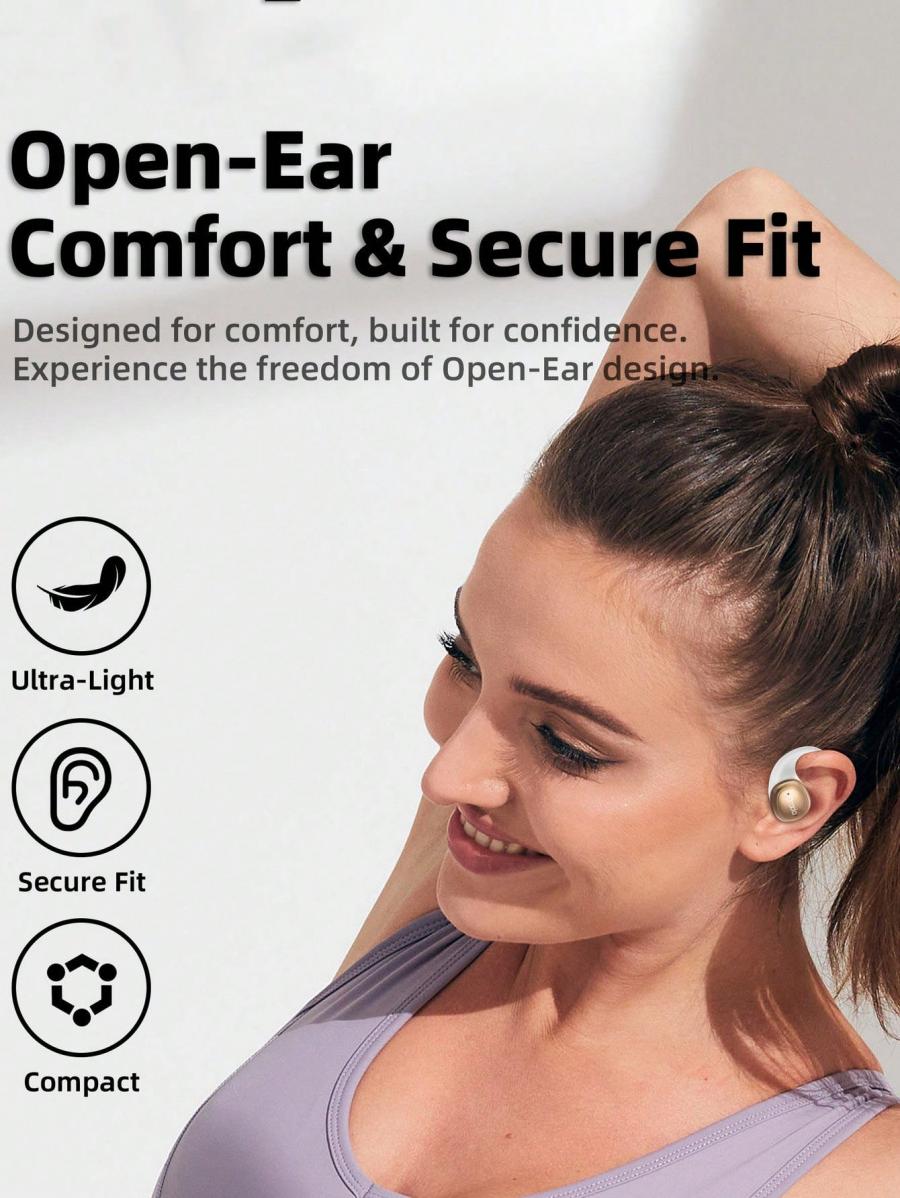 Oraolo Bluetooth Open Ear Headphones with AI Noise Canceling 32H Playtime