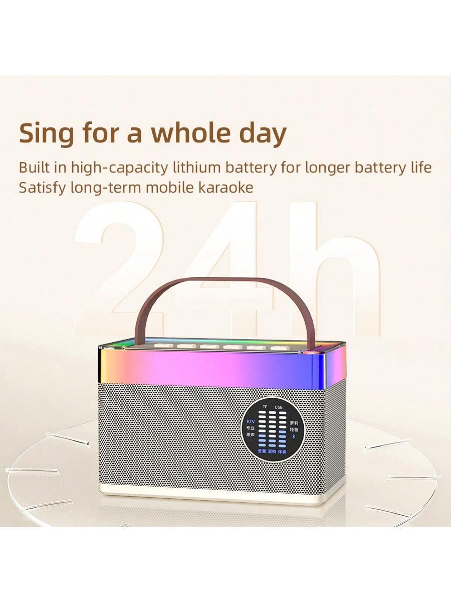Portable Outdoor Bluetooth Speaker with Microphone for Singing