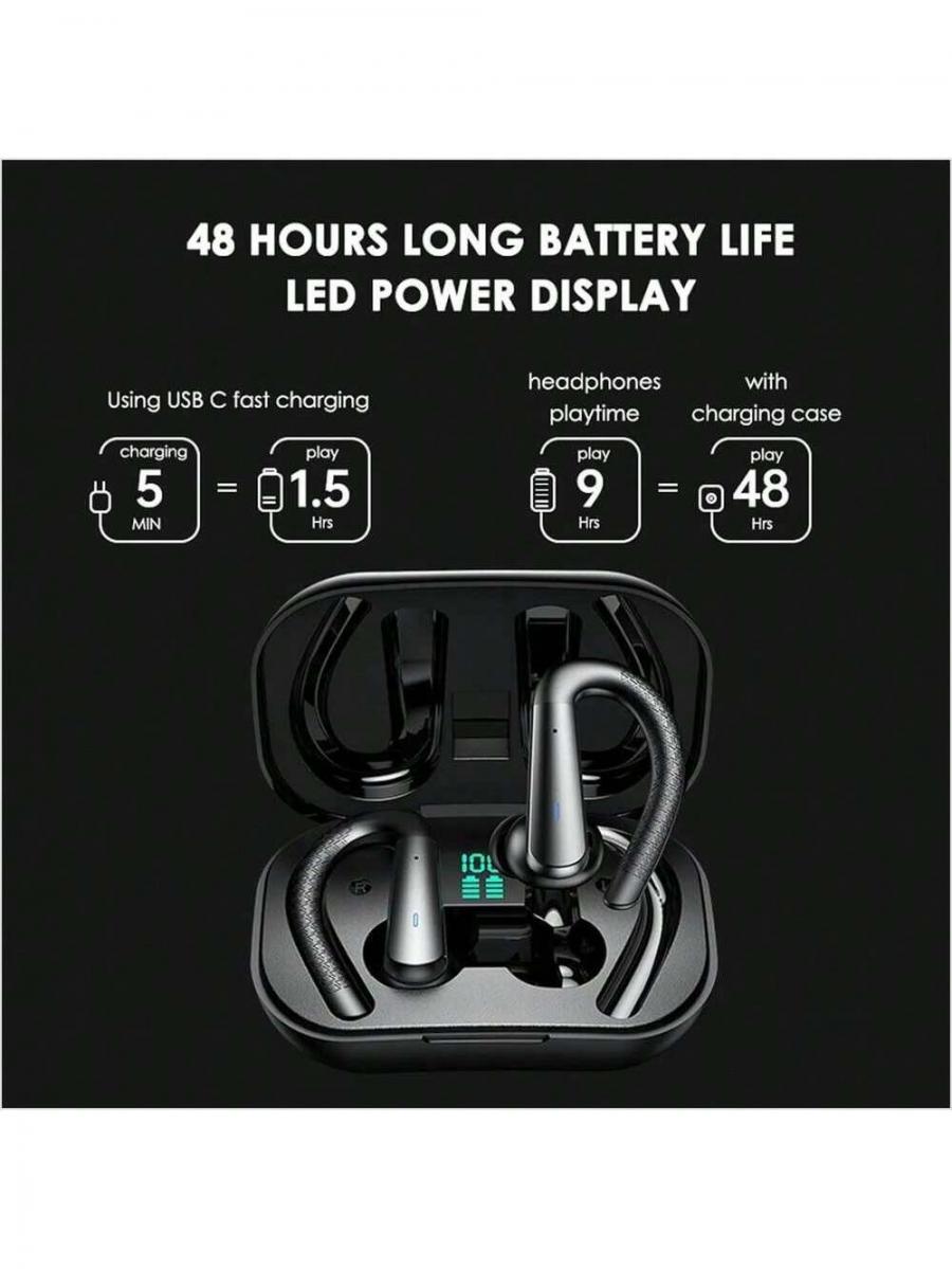 Bluetooth 53 Wireless Stereo Earbuds with Ear Hooks