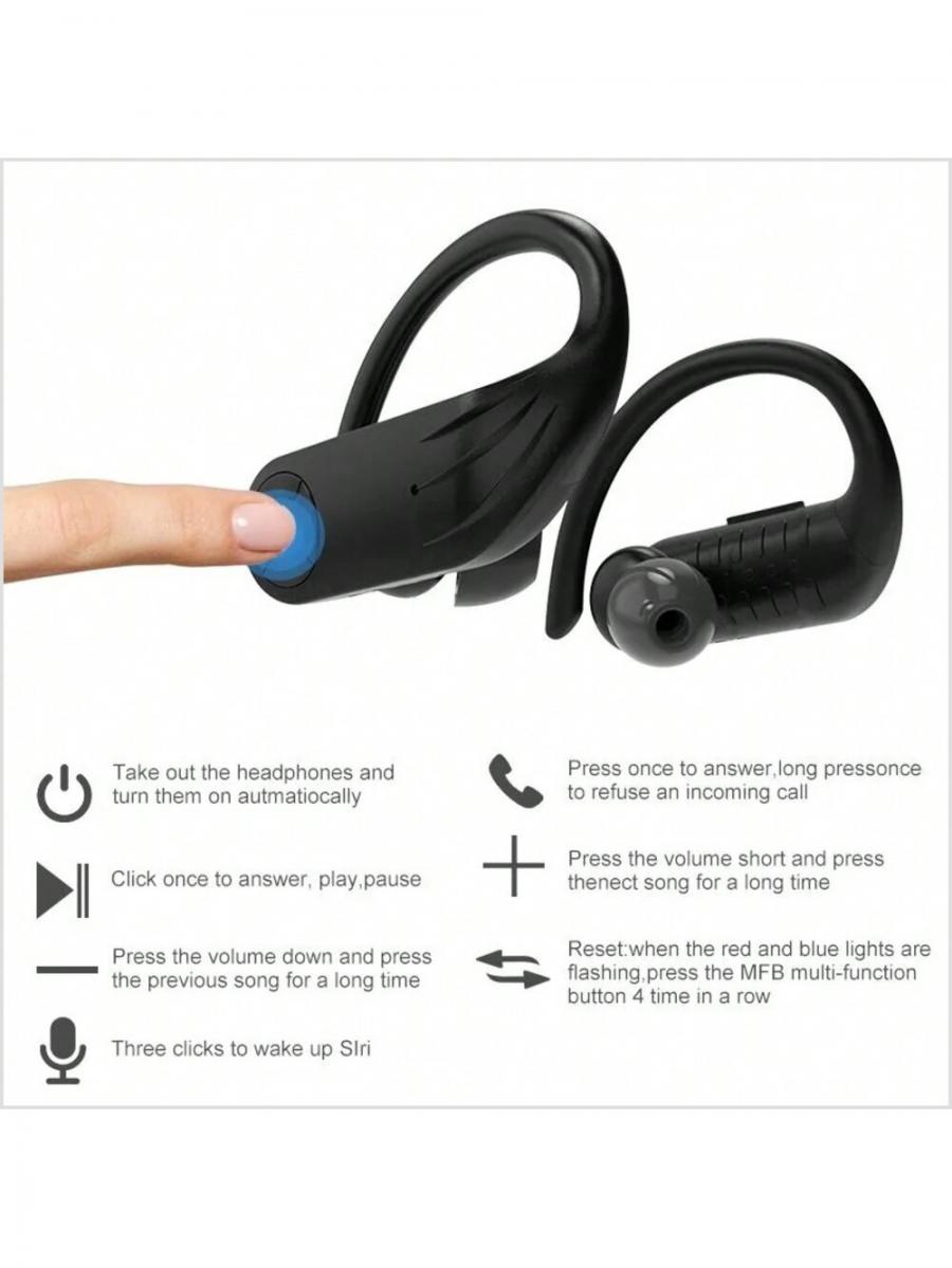 Wireless HiFi Stereo Bluetooth Earbuds with Ear Hook Headset