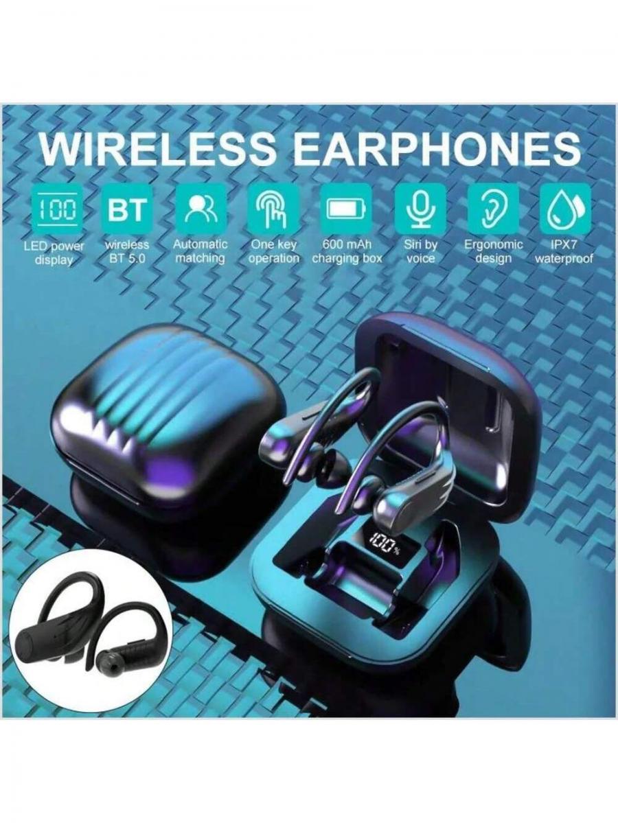Wireless HiFi Stereo Bluetooth Earbuds with Ear Hook Headset