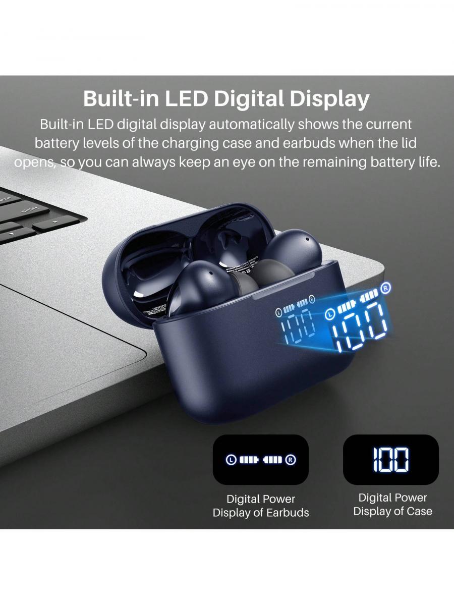 TOZO T20 Wireless Earbuds Bluetooth with LED Display and Noise Cancelling