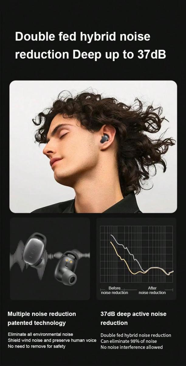 FIIL T2 Pro Wireless Earphones Dual Mic Hybrid ANC Bluetooth TWS
