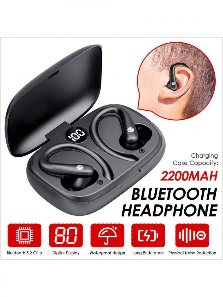 Bluetooth 52 Wireless Ear Hook Stereo Headphones Earbuds