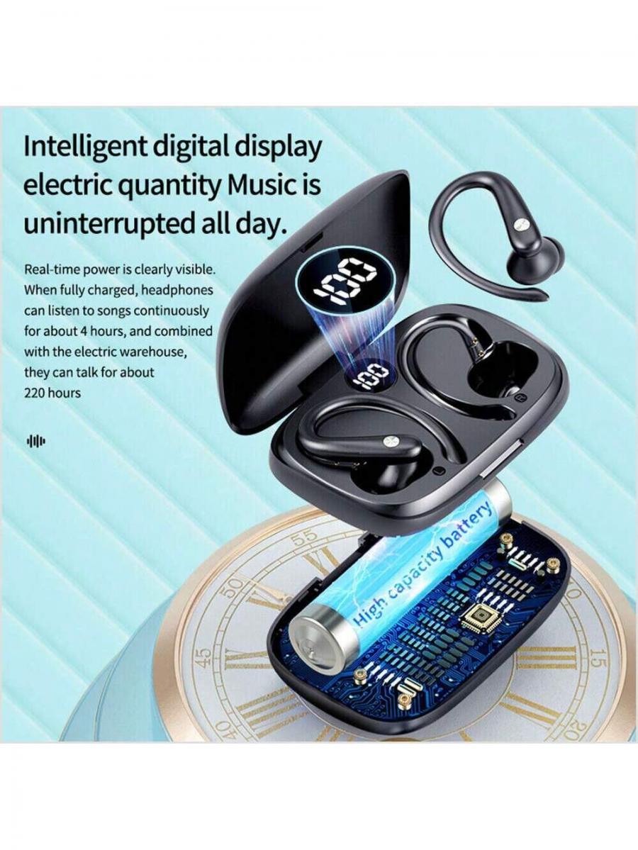 Bluetooth 52 Wireless Ear Hook Stereo Headphones Earbuds