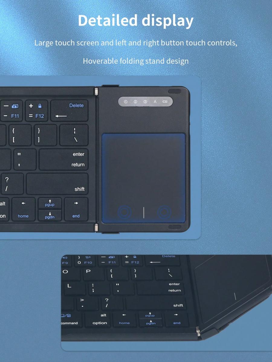 Foldable Bluetooth Keyboard with Touchpad for Travel and MultiDevice Use