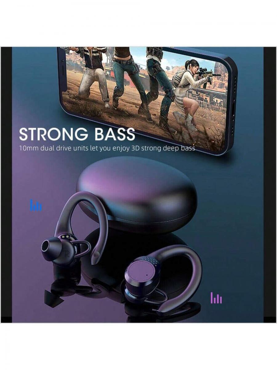 Bluetooth 52 Wireless Earbuds Stereo Touch Headphones Ear Hook