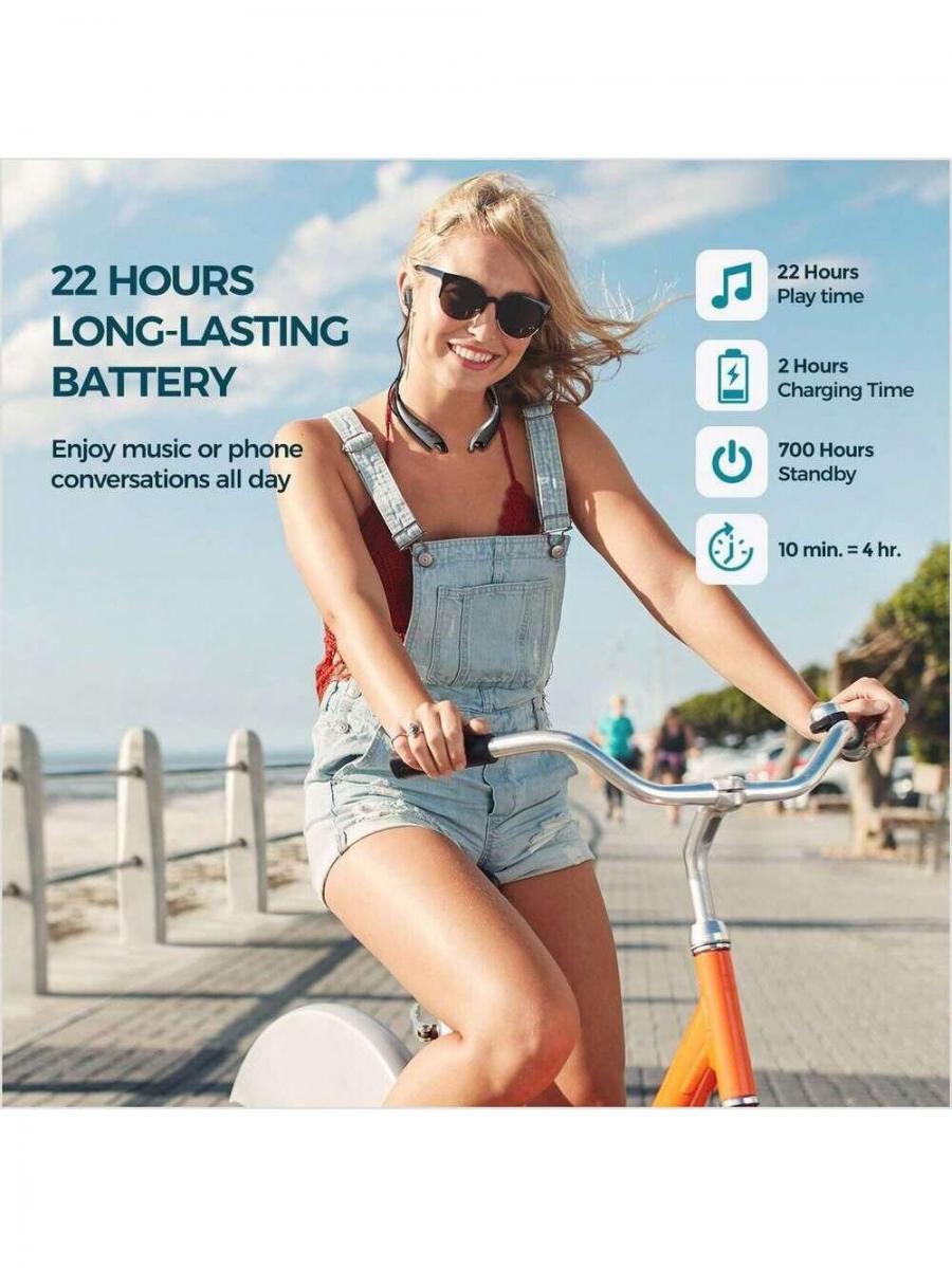 Wireless Neckband Bluetooth Sport Headphones HiFi Stereo Earbuds