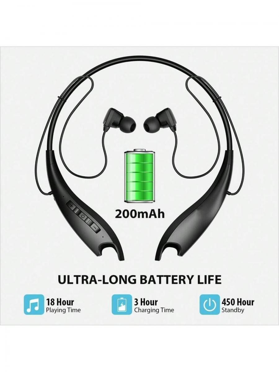 Wireless Neckband Bluetooth Sport Headphones HiFi Stereo Earbuds