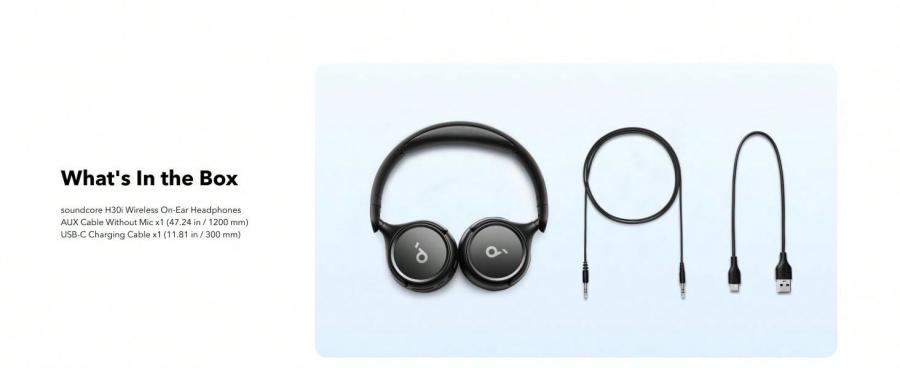 Soundcore H30i Wireless On Ear Headphones with Pure Bass 70H Playtime