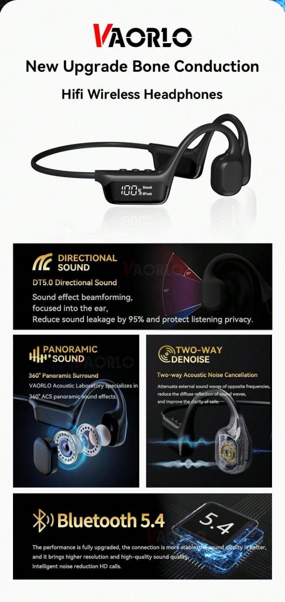 Original True Bone Conduction Wireless Headphone Bluetooth MP3 Player