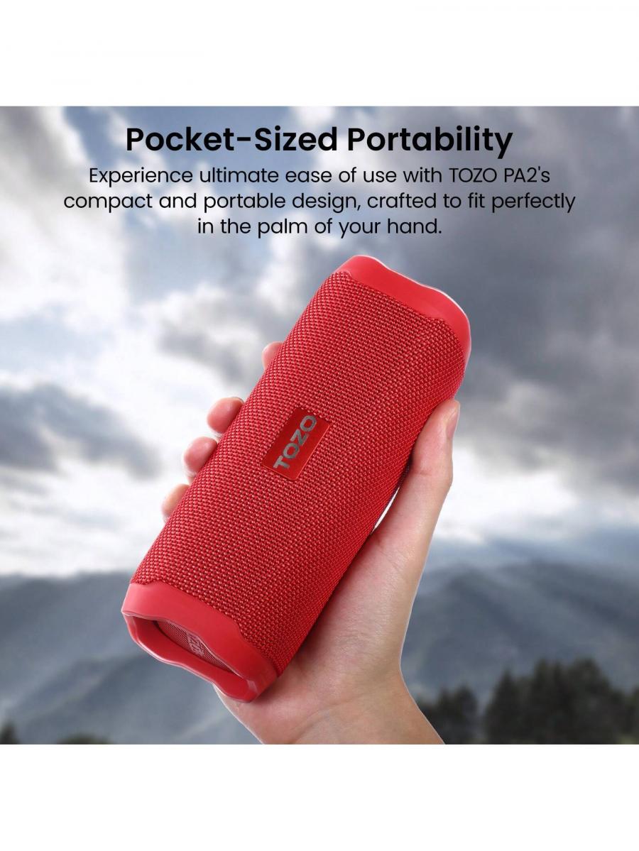 Tozo PA2 Bluetooth Speaker IPX8 Waterproof 25H Playtime Black