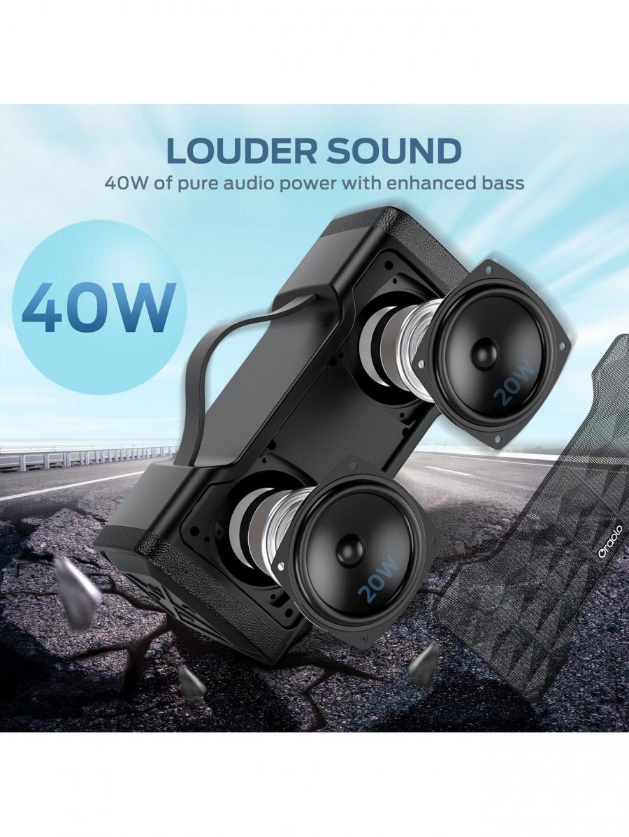 Oraolo 40W Portable Bluetooth Speaker Waterproof Stereo Sound