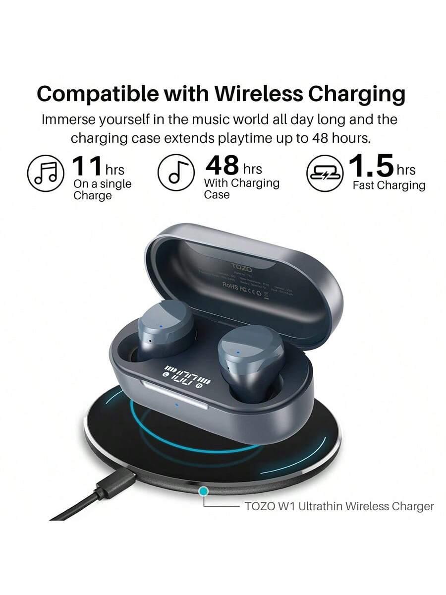 TOZO T12 Wireless Earbuds Bluetooth 53 Touch Control Premium Sound