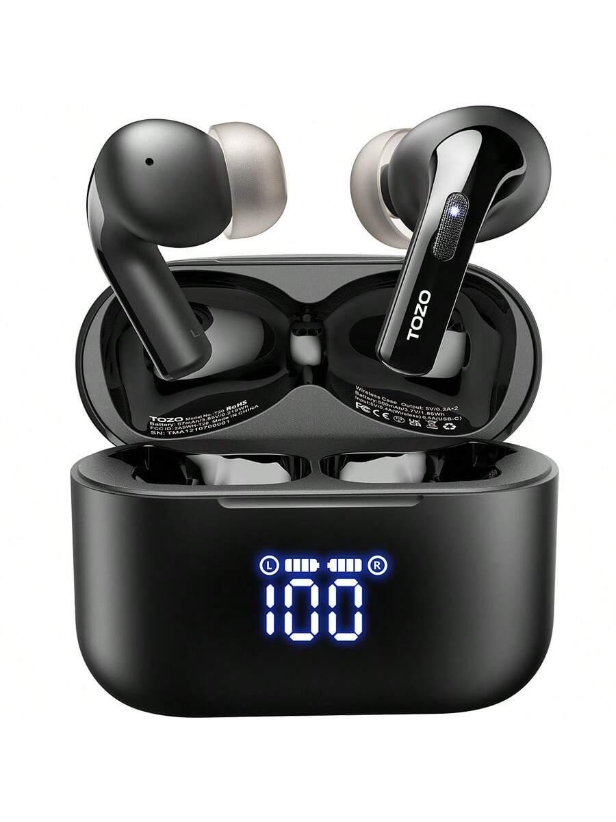 TOZO T20 Wireless Earbuds Bluetooth with LED Display 48 5 Hrs Playtime