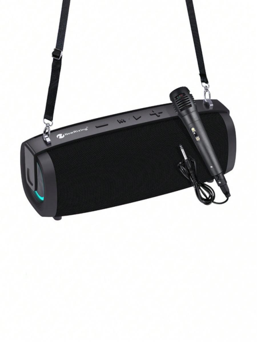 High Power Karaoke Trolley Speaker with Wired Mic and Lithium Battery