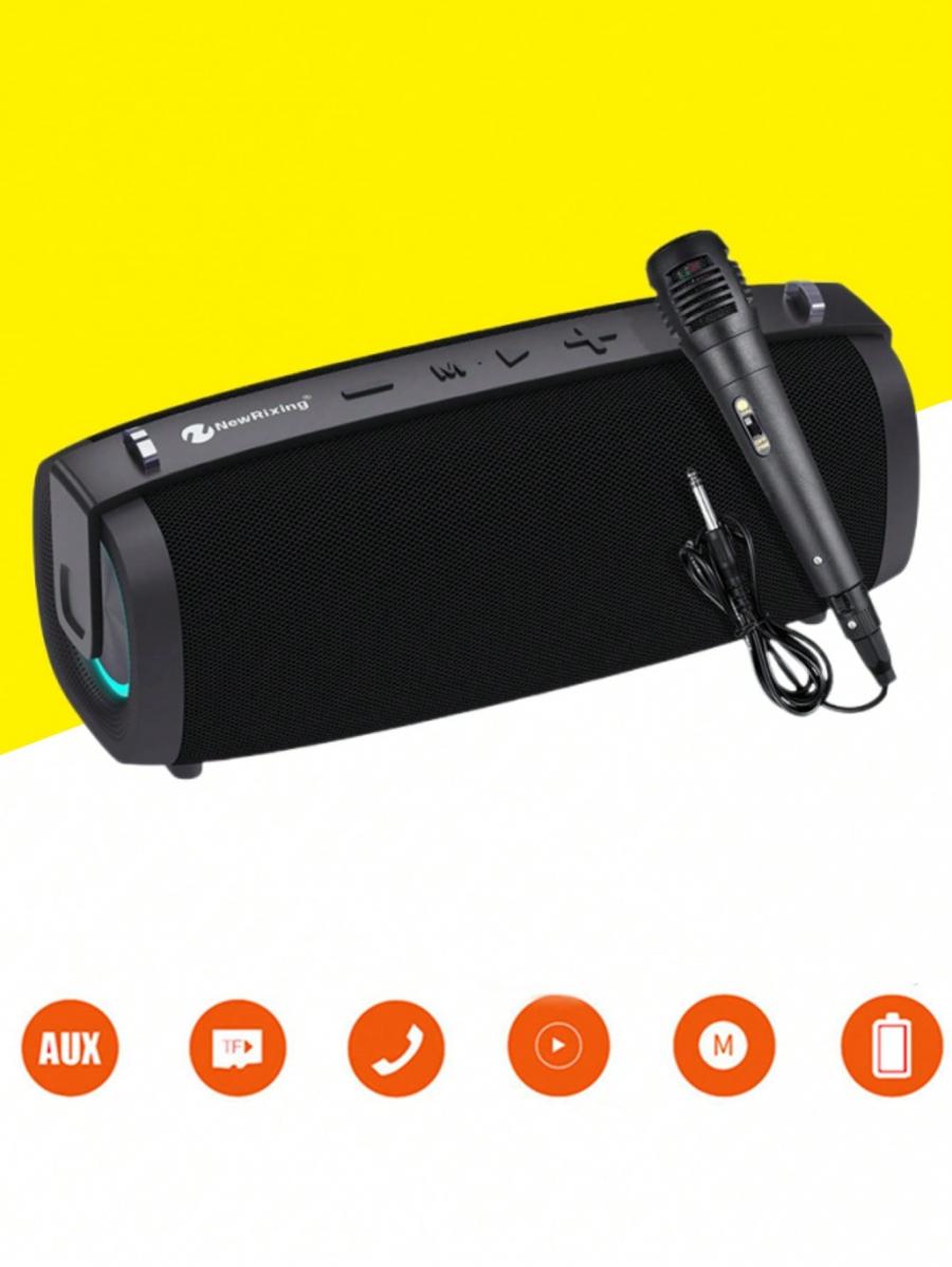 High Power Karaoke Trolley Speaker with Wired Mic and Lithium Battery