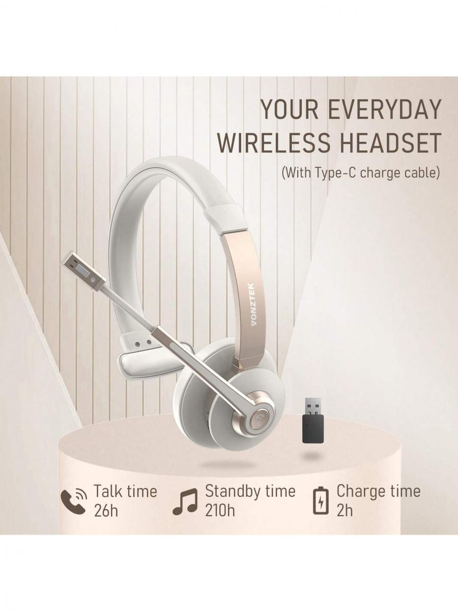 Trucker Bluetooth Wireless Headset with Microphone Noise Canceling